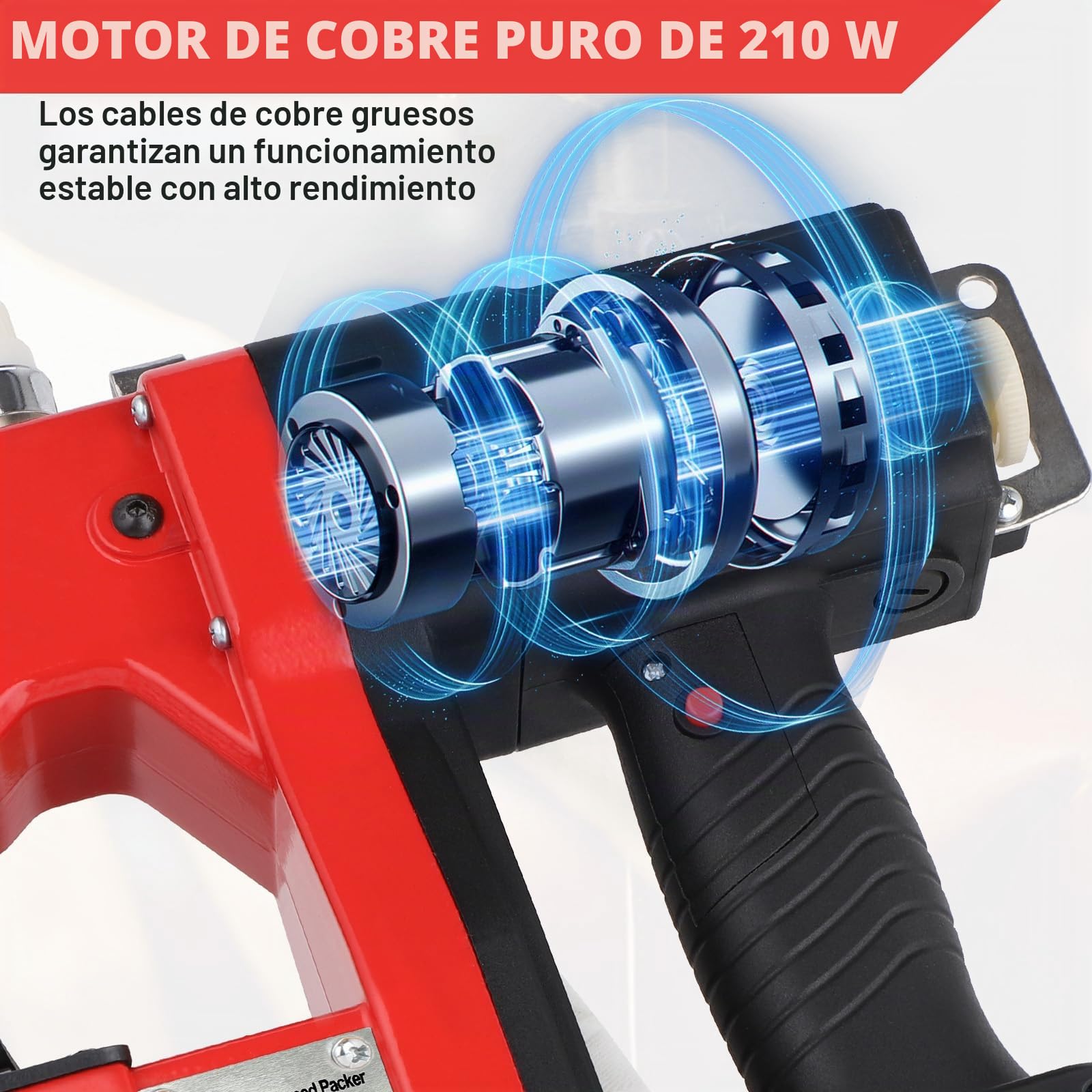 Máquina de coser eléctrica portátil con batería, 210 W, máquina de coser bolsa eléctrica, bolsa de embalaje eléctrica para bolsa de tejido/bolsa de papel/bolsa de arena/bolsa de yute/cuero