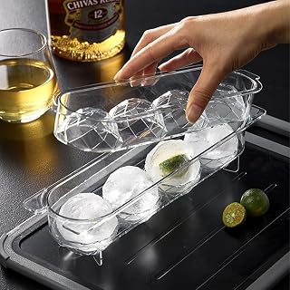 Ice Ball Mold Maker,Clear Ice Cube Trays for Freezer,3D Geometric Design,Large