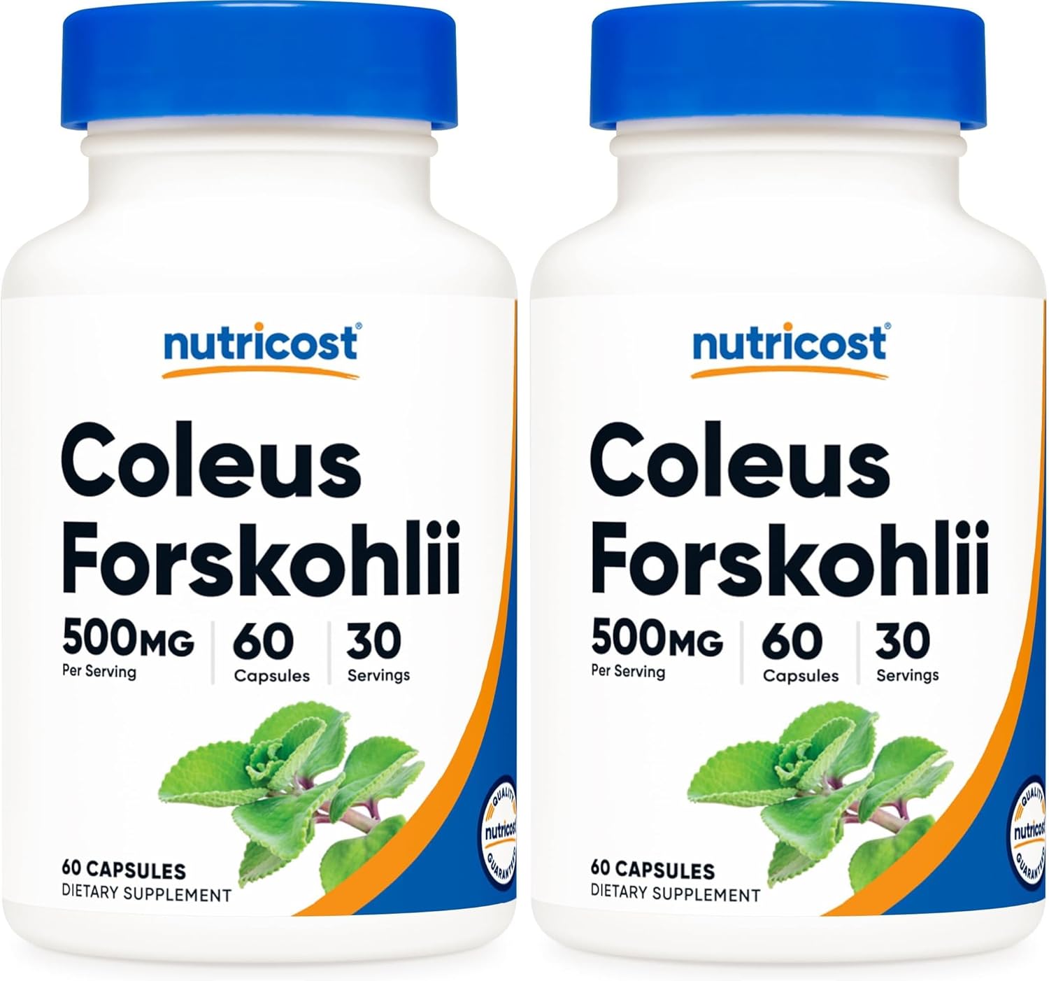 Nutricost Coleus Forskohlii 500mg, 60 Capsules - Maximum Strength Formula (Pack of 2)
