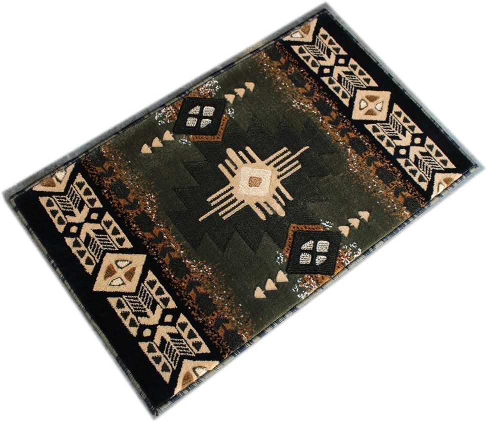 Champion Rugs Southwest Native American Indian Sage Green Area Rug (24 Inch X 40 Inch Mat)