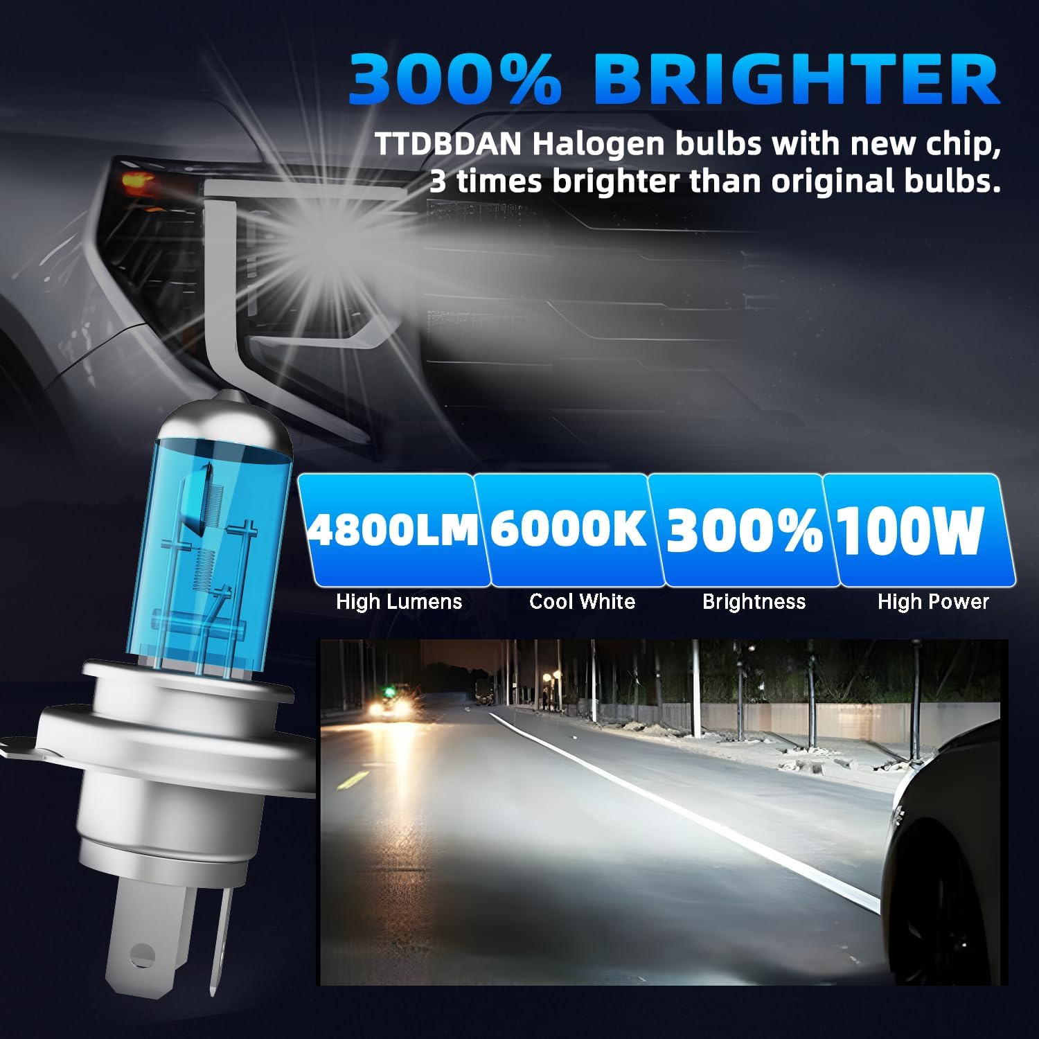 Headlight Bulbs Fit for 2014-2018 Toyota Tundra Halogen Headlight Bulbs,9003/H4/HB2 High/Low Beam + h11 Fog Lights Front Bulb Bright Light Halogens Combo,Plug And Play,Pack of 4