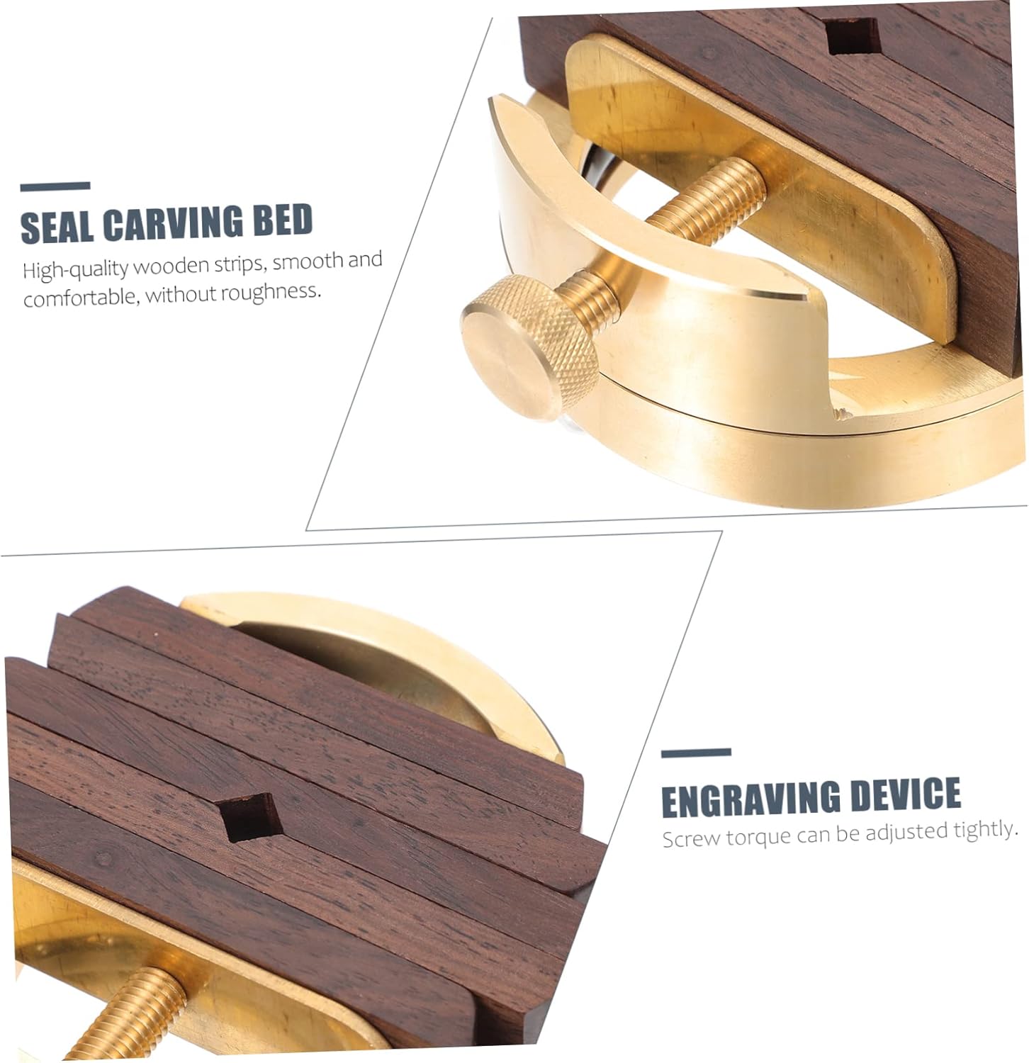 Veemoon 1set Brass Engraving Bed Seal Cutting Tools Engraving Vise Stand Carving Seal Blank Stone