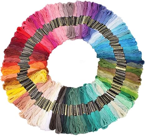 Amazon 刺繍糸クロスステッチ 刺繍セットカラーが豊富できれい 刺しゅう糸初心者 高質量 多色鮮やかな縫い糸 セット 色鮮やか 光沢 きれい ミサンガフロス 100束 X 100色 刺しゅう糸 通販