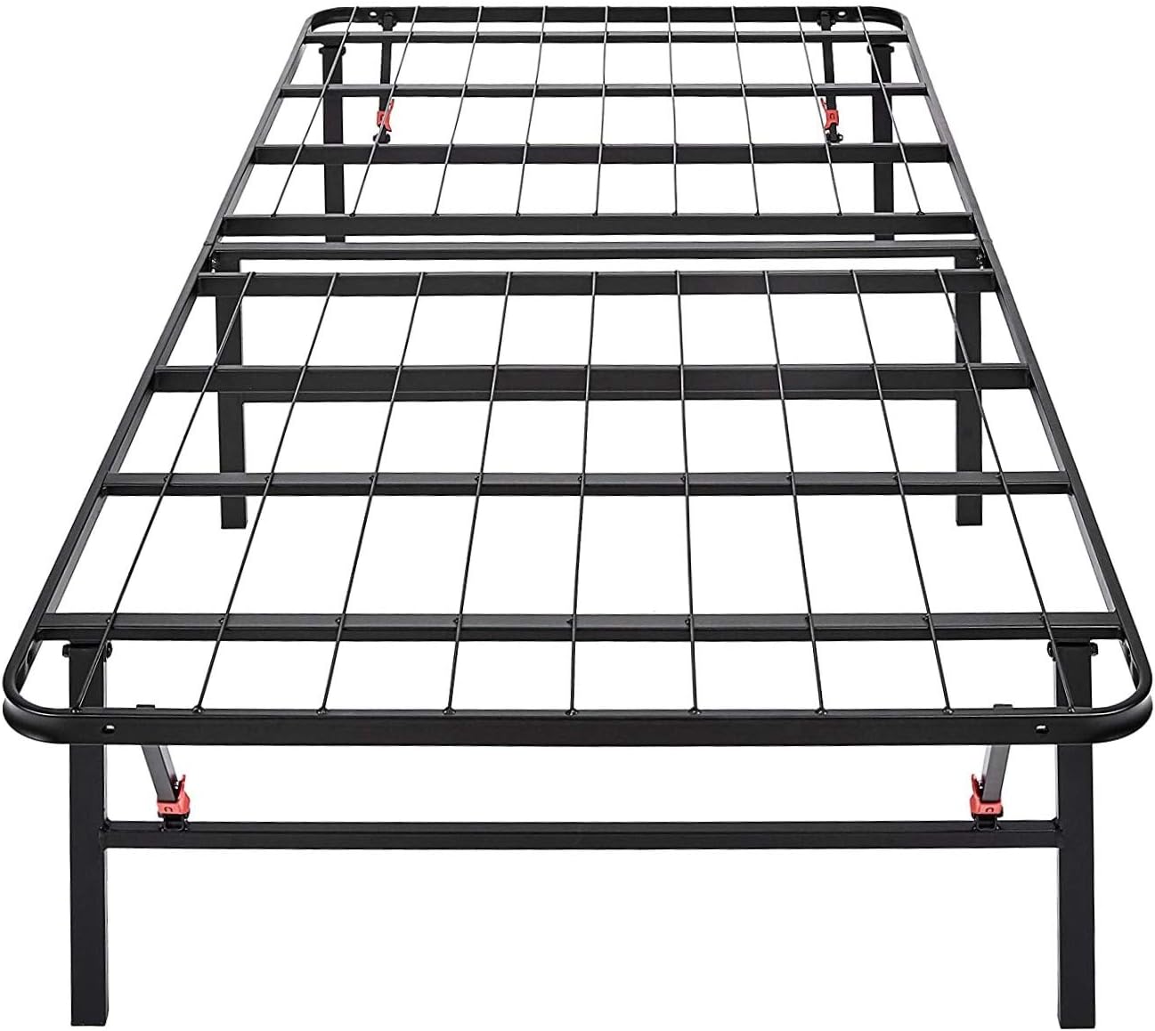 Amazonベーシック ベッド フレーム シングル 簡単組立て メタル 6本脚サポート 工具不要 ブラック, 36cm(高さ)