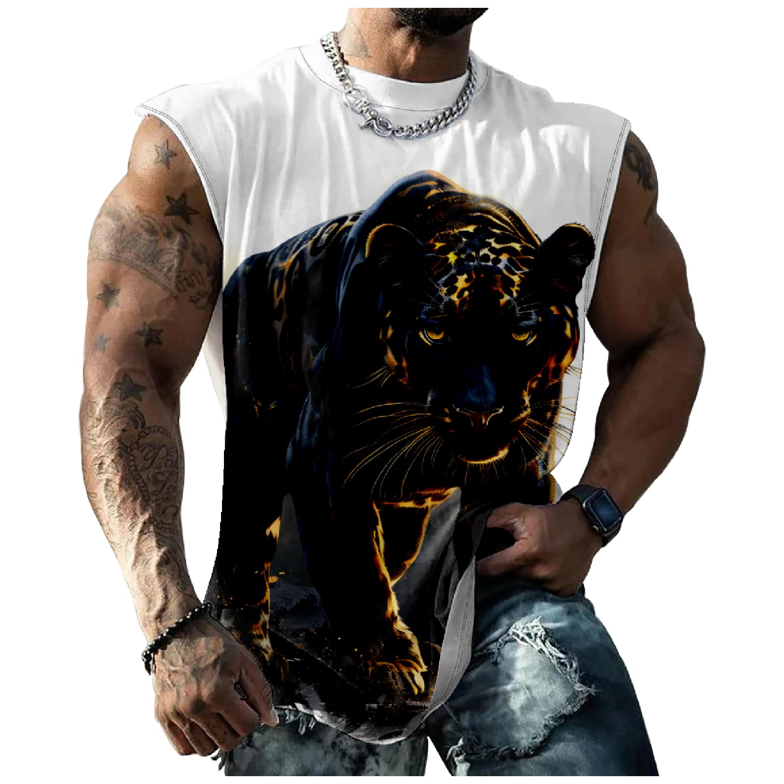 Mens Sleeveless Tee Shirts Muscle Tank Top Quick Dry Tough Guy Workout Loose Tank Tops Suitability Workout Gym