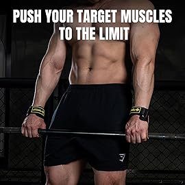 MANUEKLEAR Gym Straps, Double Leather Lifting Straps for Men Deadlift with Cushion Wrist Loop, Gym Lifting Wrist Wraps for Weightlifting