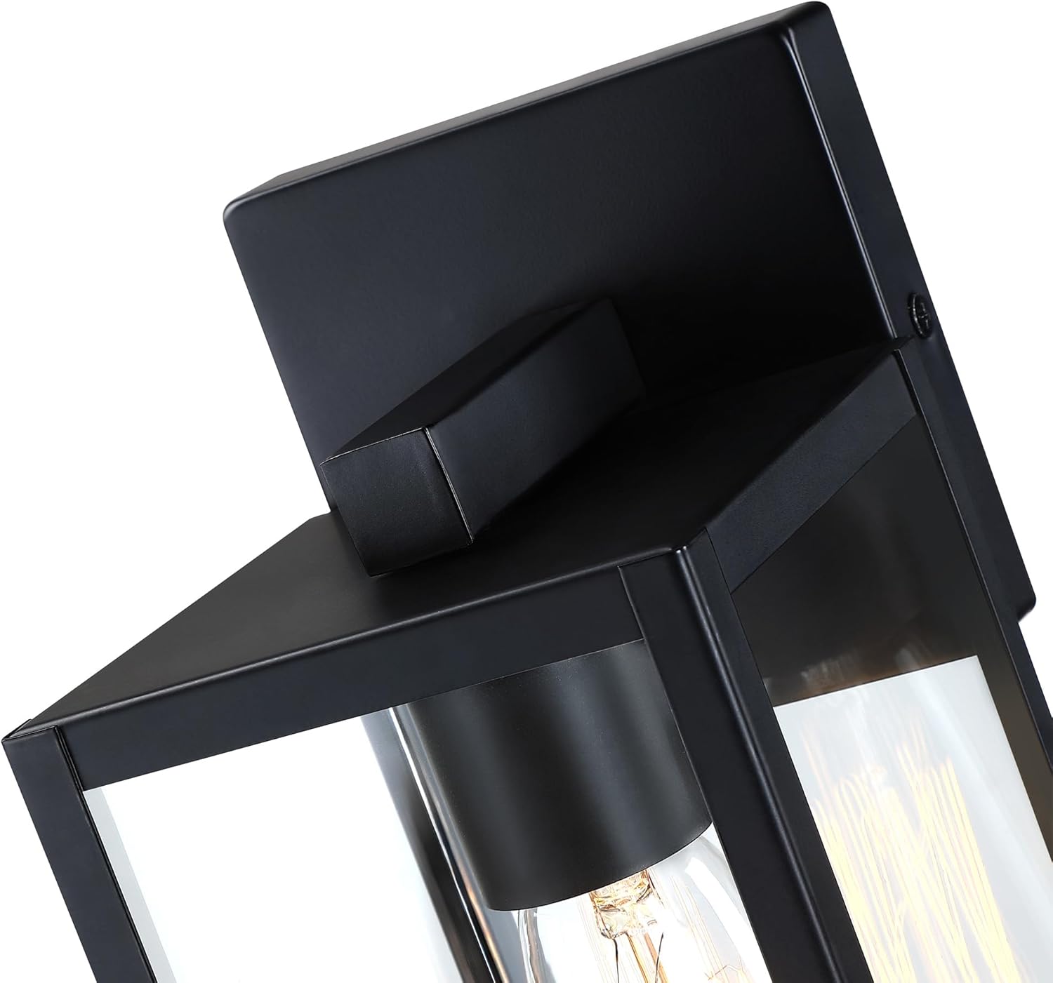 2 Pack Small Outdoor Sconce Lights,9 Inch Outdoor Wall Lantern Light,Exterior Sconce Metal and Glass Small Porch Light, Black Outdoor Lanterns for Front Porch Garage Balcony