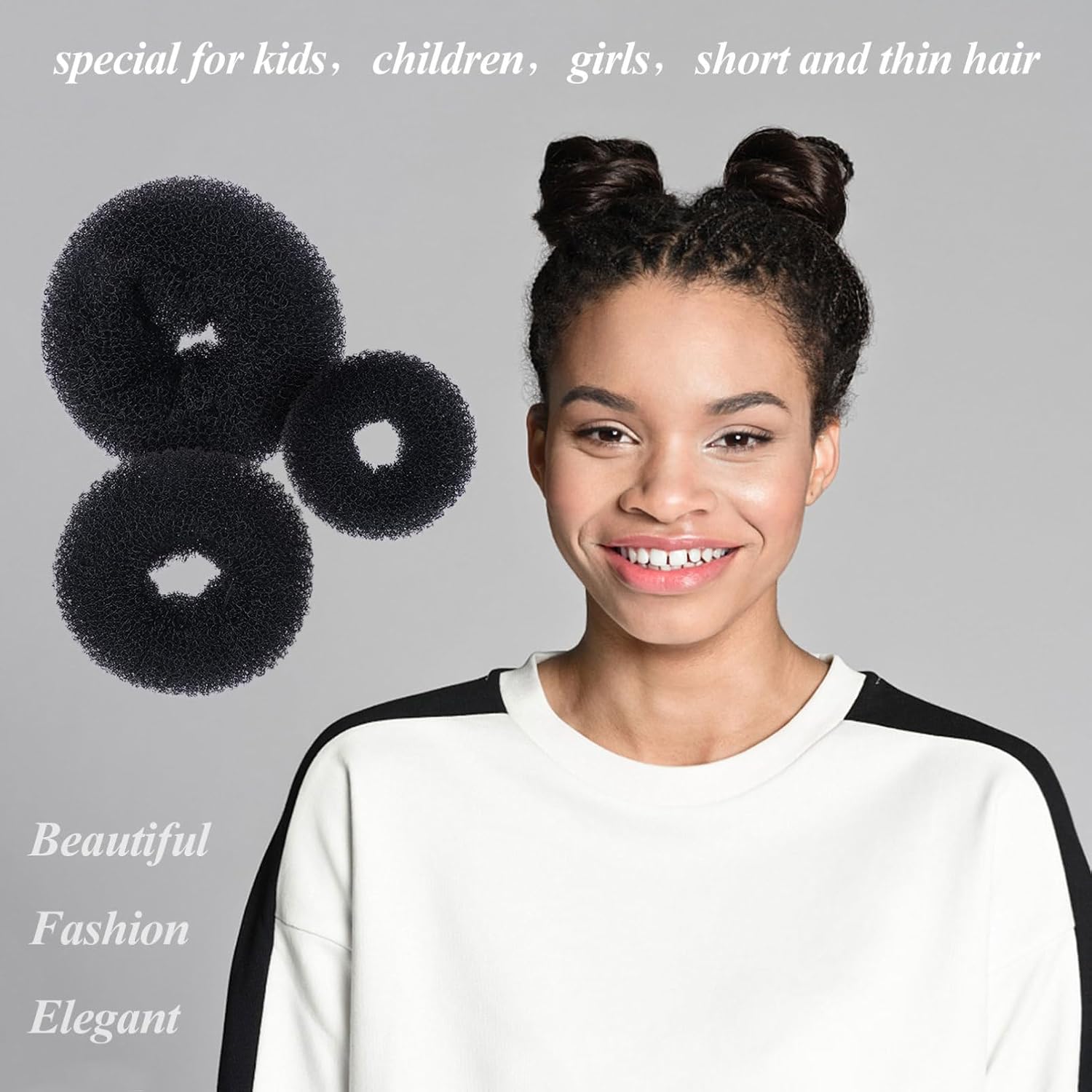 TEHAUX 3 Sets Hair Styling Kit for Women U-shaped Hairpins Donut Bun Makers High Elastic Hair Ties for Quick Ponytail Holder and Bun Head Styling