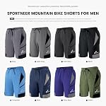 Sportneer Short de VTT pour hommes 3D Rembourré MTB Short vélo à sec rapide léger avec liner et Loose Fit