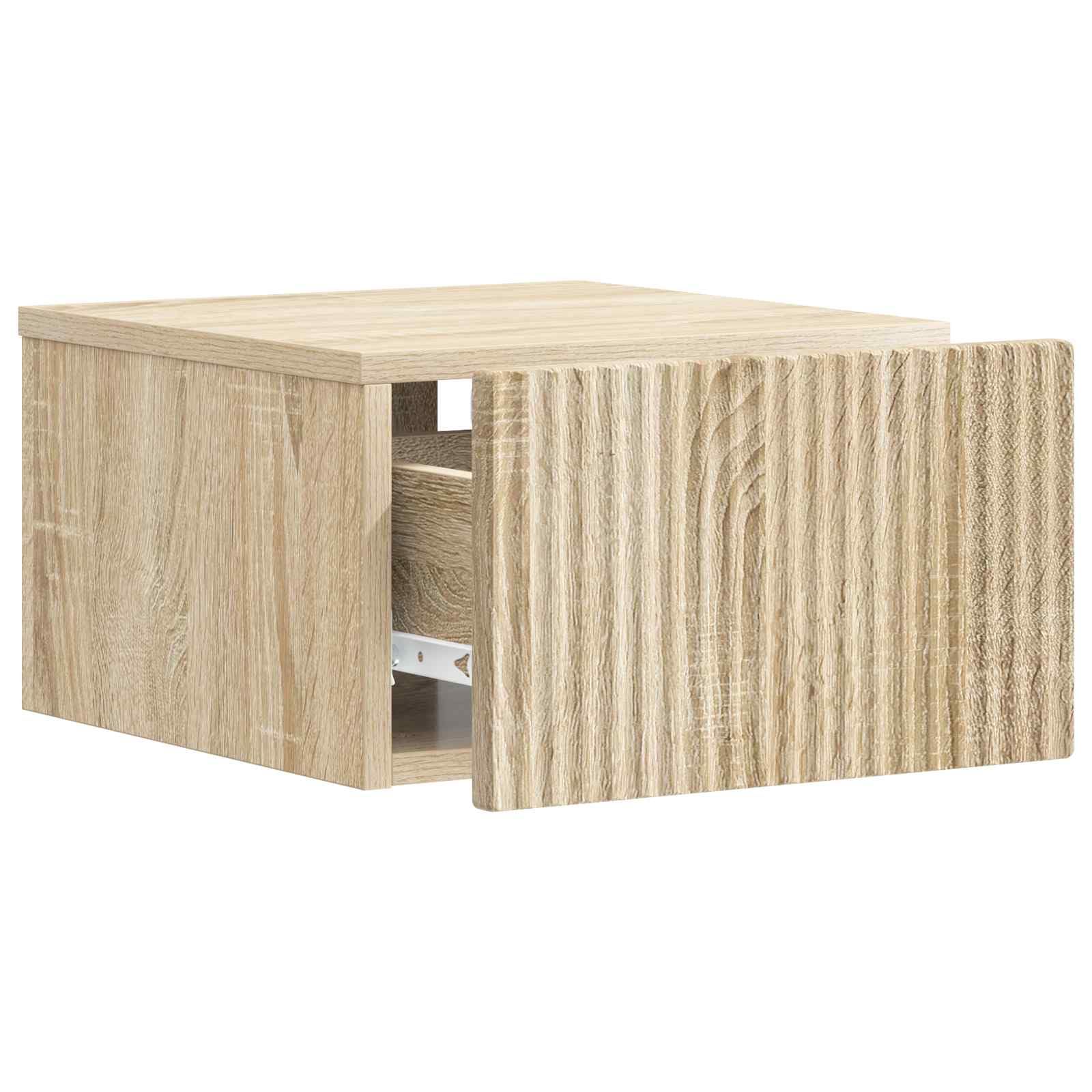 Armoire de chevet suspendue avec tiroir Sonoma chêne 33 x 34,5 x 20 cm, montage mural en bois, économise de l'espace dans la chambre ou le salon, design vintage élégant.