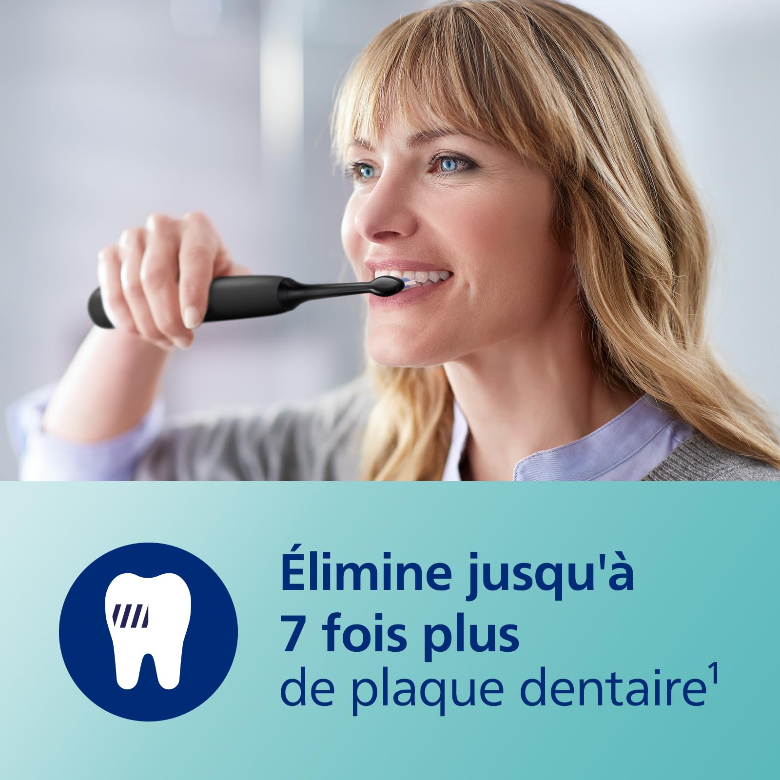 Philips Sonicare ProtectiveClean 5100 - brosse à dents électrique avec 3 modes de brossage, capteur de pression, minuterie, étui de voyage, assainisseur UV, noir, modèle HX6850/57