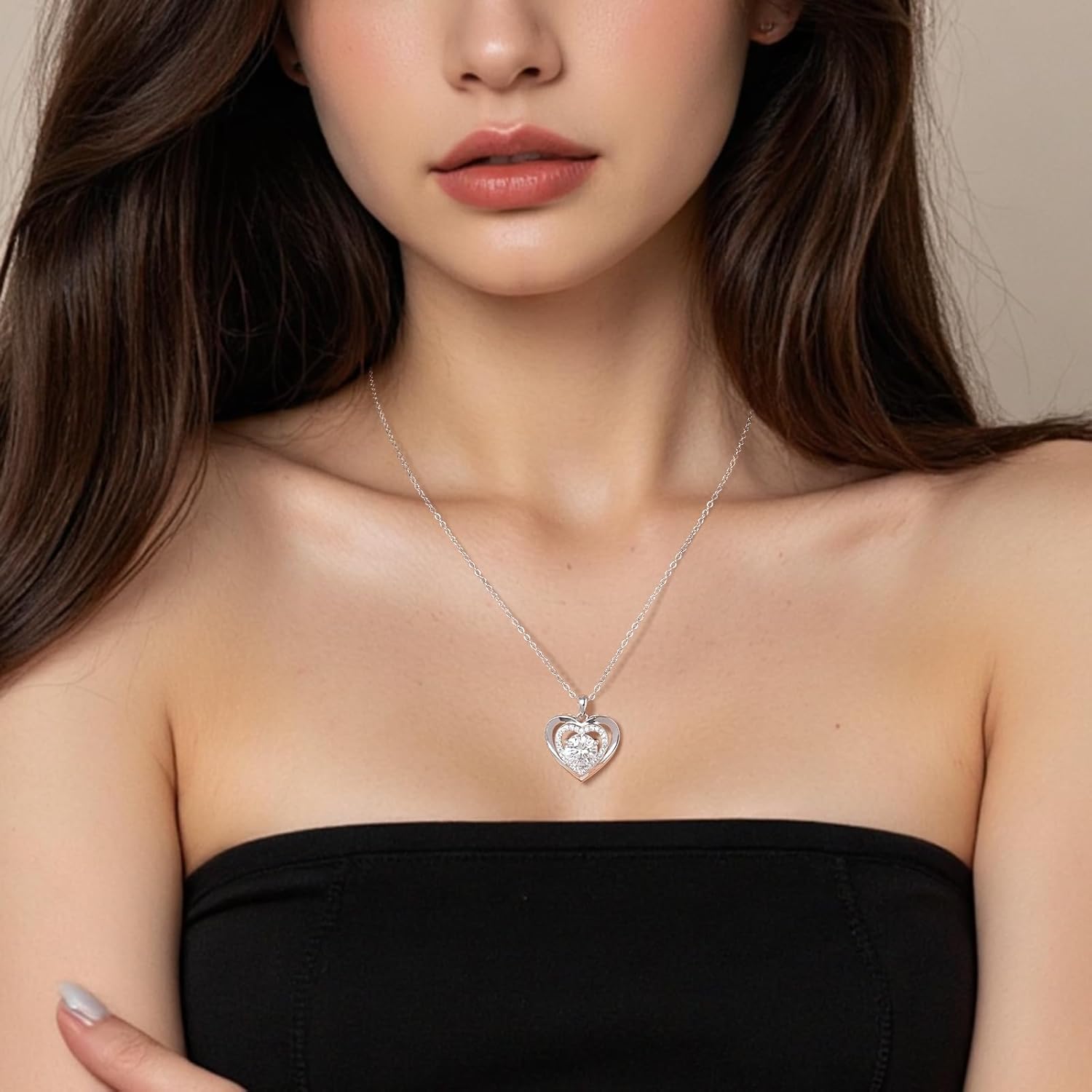 Moissanite necklace for women, 1-3 carat moissanite heart necklace with”I LOVE YOU”S925 sterling silver jewelry necklace,birthday gifts for wife, also a holiday gifts for girlfriend, mother, daughter