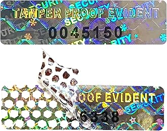 350pcs Tamper evident Hologram Stickers Original Security Labels Warranty Void Seal Tamper Proof Sticker with Unique Serial Number 1x0.3inch