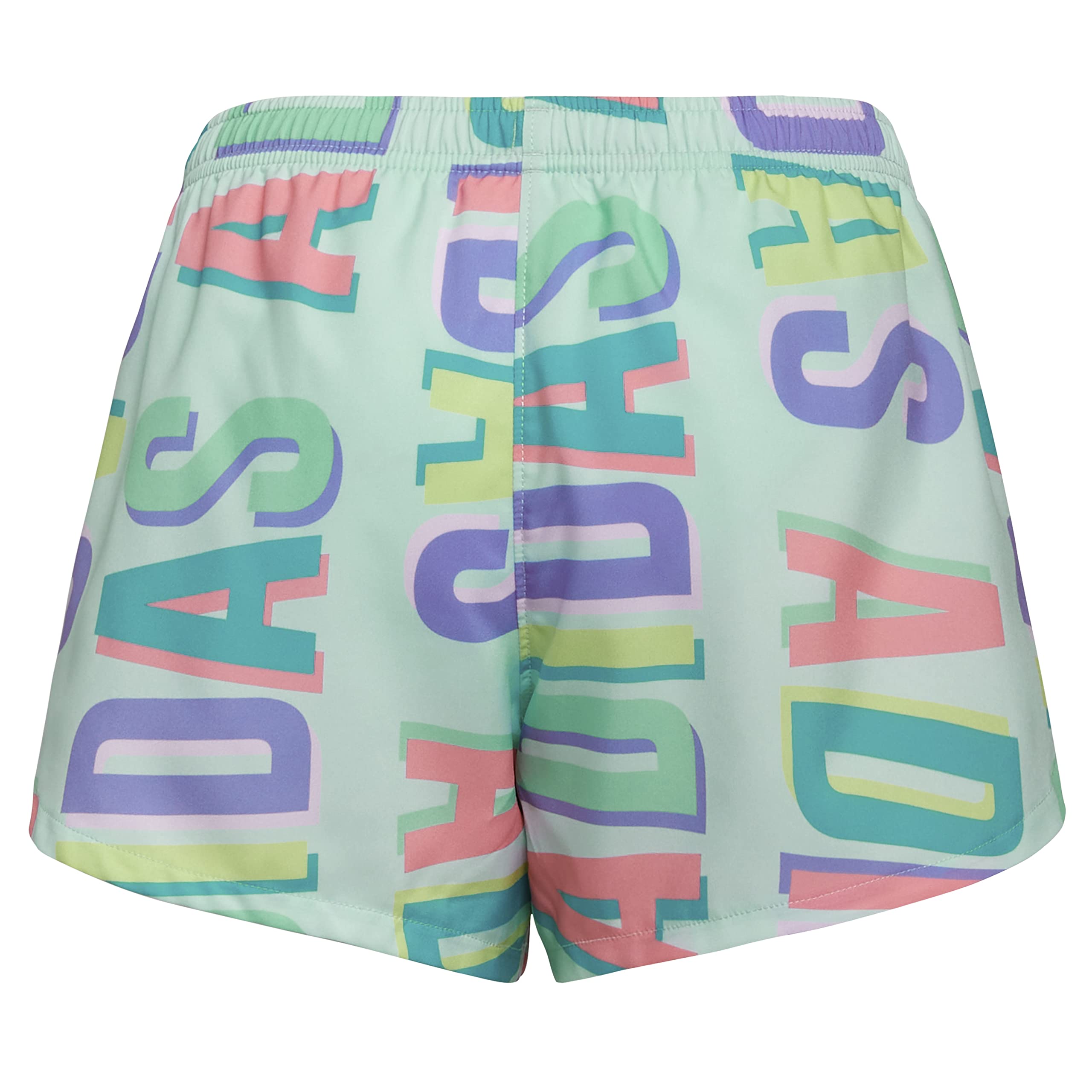 adidas Girls' Big Elastic Waistband Allover Print Woven Short, Ice Mint, X-Large (16)
