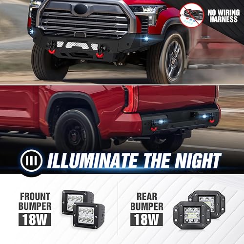 Vista 67 de Parachoques trasero todoterreno compatible con camioneta Toyota Tundra 2007 2008 2009 2010 2011 2012 2013 parachoques de ancho completo con placa