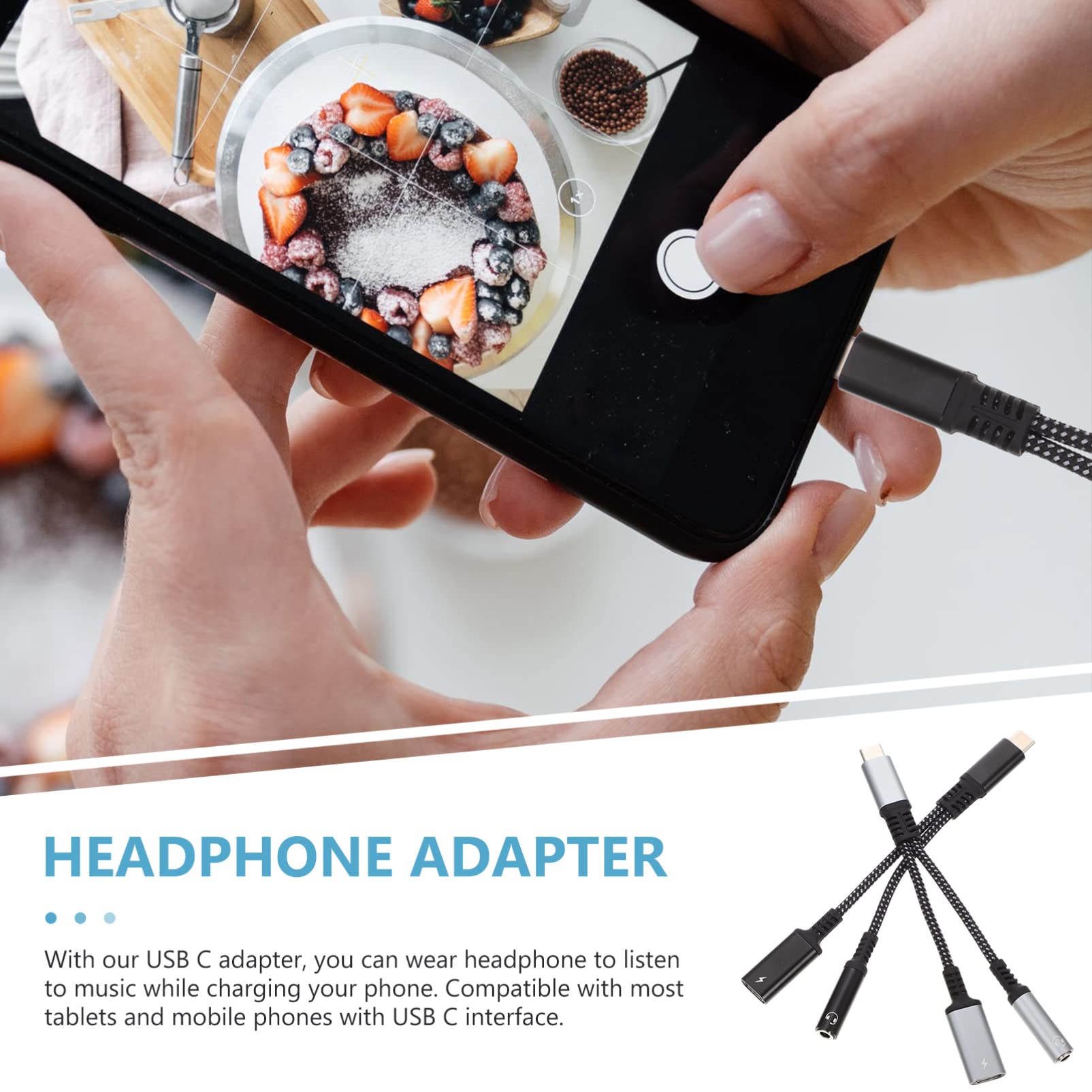 Gatuida Adattatore Jack per Cuffie USB C Convertitore Audio da Usb-c Accessorio Leggero e Portatile per Dispositivi Compatibili Interfaccia Usb-c