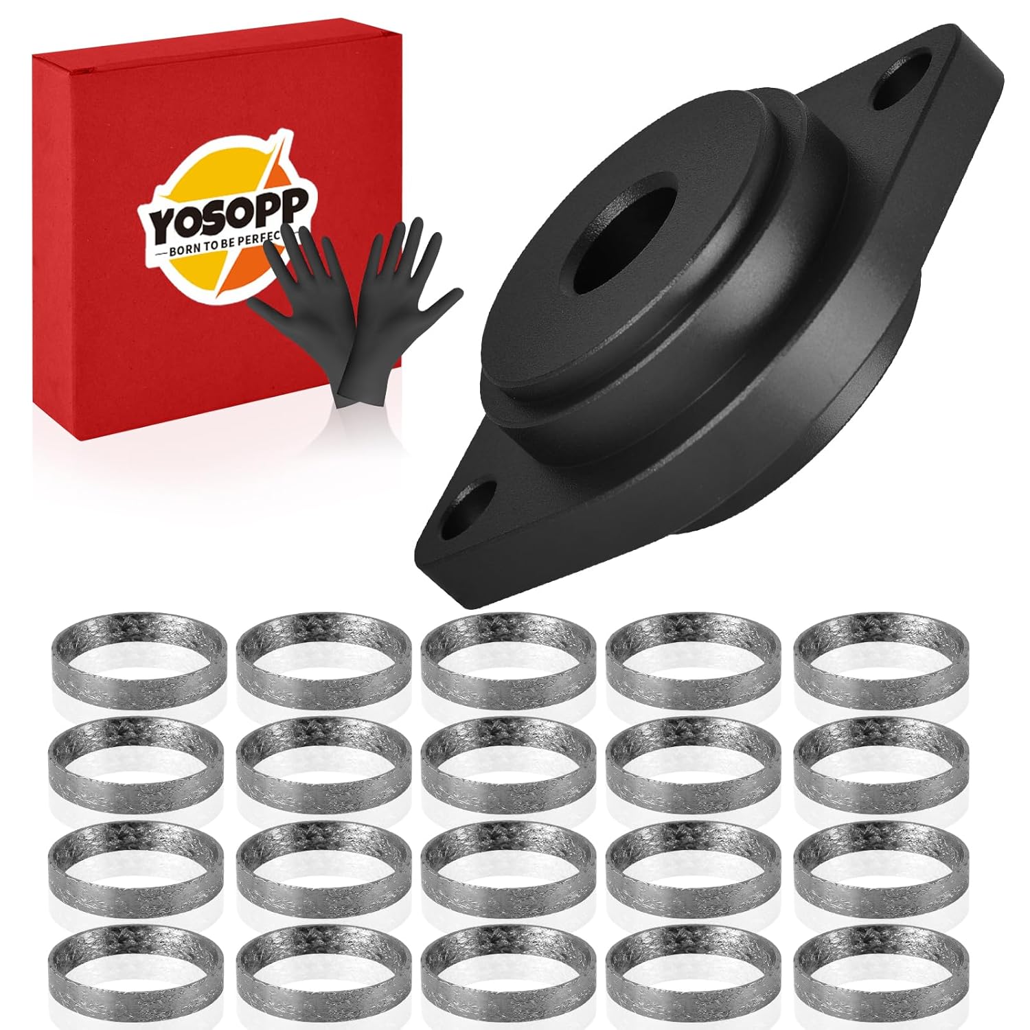 Harley Exhaust Gasket Seal Tool and Tapered Gasket - Fits 1984-2023 Models 20Pcs (Black)