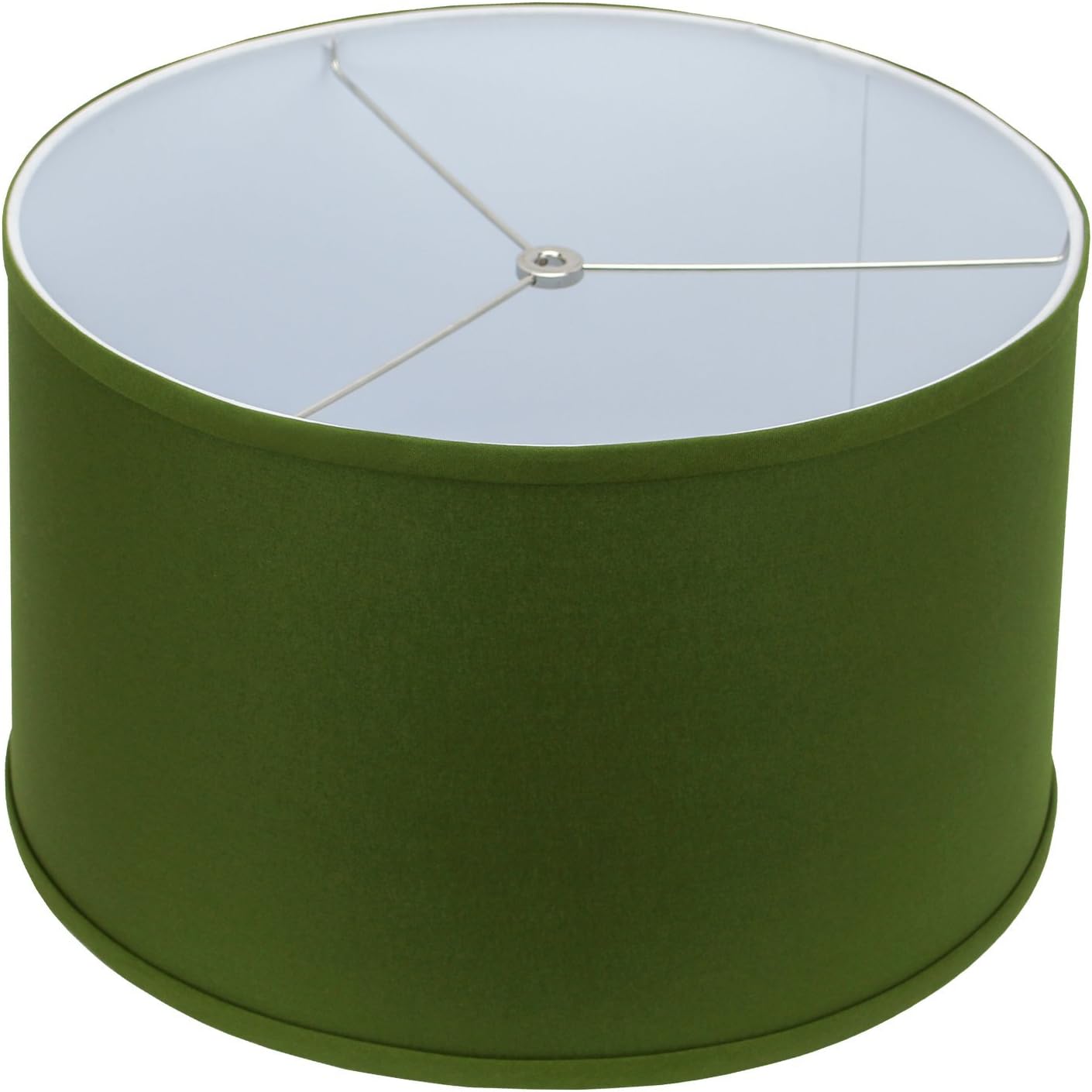 FenchelShades.com 15" Top Diameter x 16" Bottom Diameter x 9.5" Height Fabric Drum Lampshade Spider Attachment (Linen Avocado)