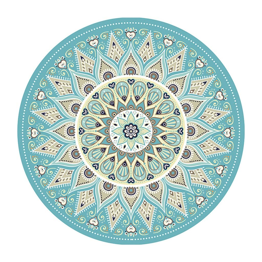 RajoNN Tappetino da Yoga Stampato Premium Tappetino da Meditazione Antiscivolo Mandala Tappetino da Meditazione Spesso 5 mm 55 * 55 Pollici per Pilates, Sport all'Aria Aperta