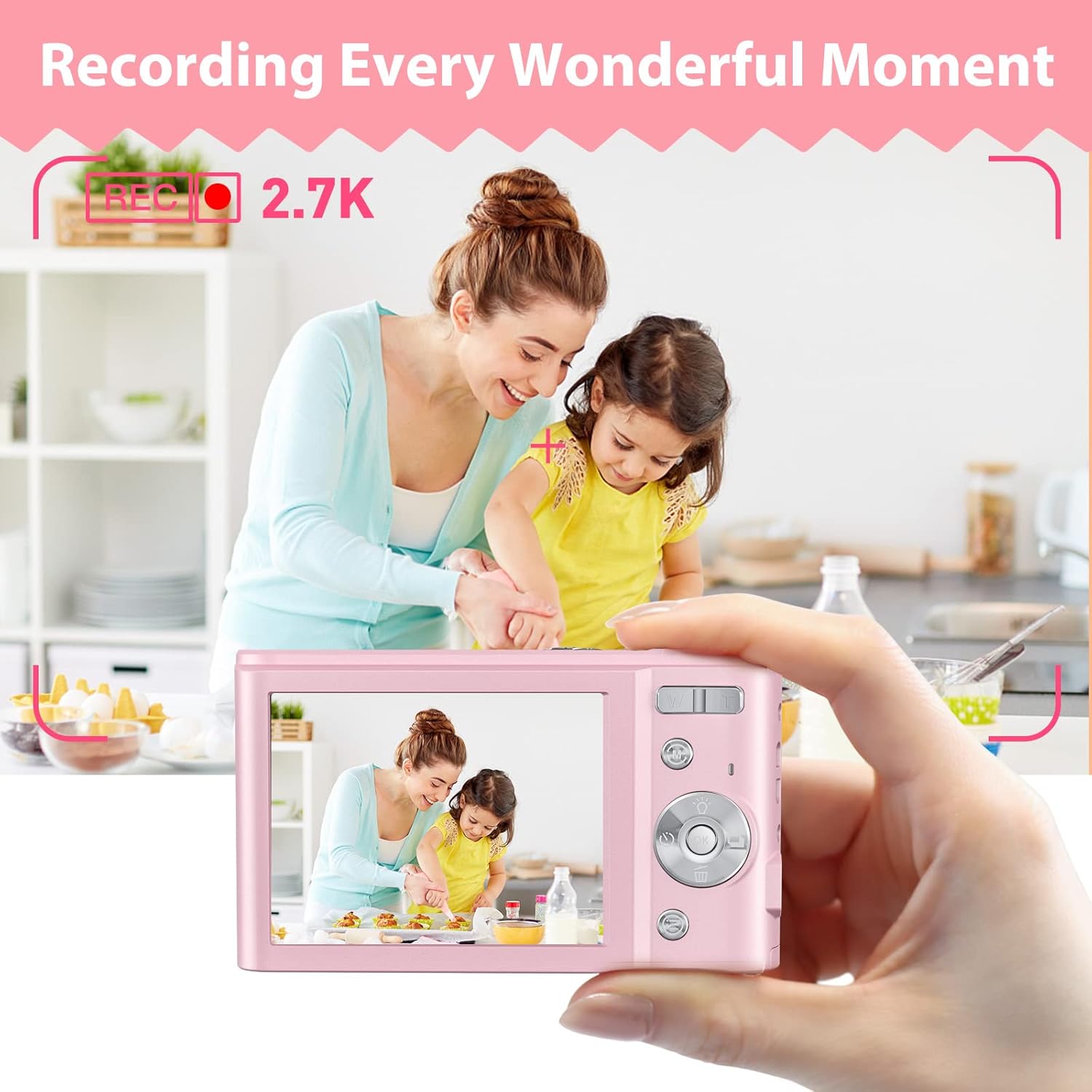 digital camera kids camera ultra hd 2 7k 44mp digital point and shoot camera 16x digital zoom 3 0 inch screen compact small camera for kids boys girl