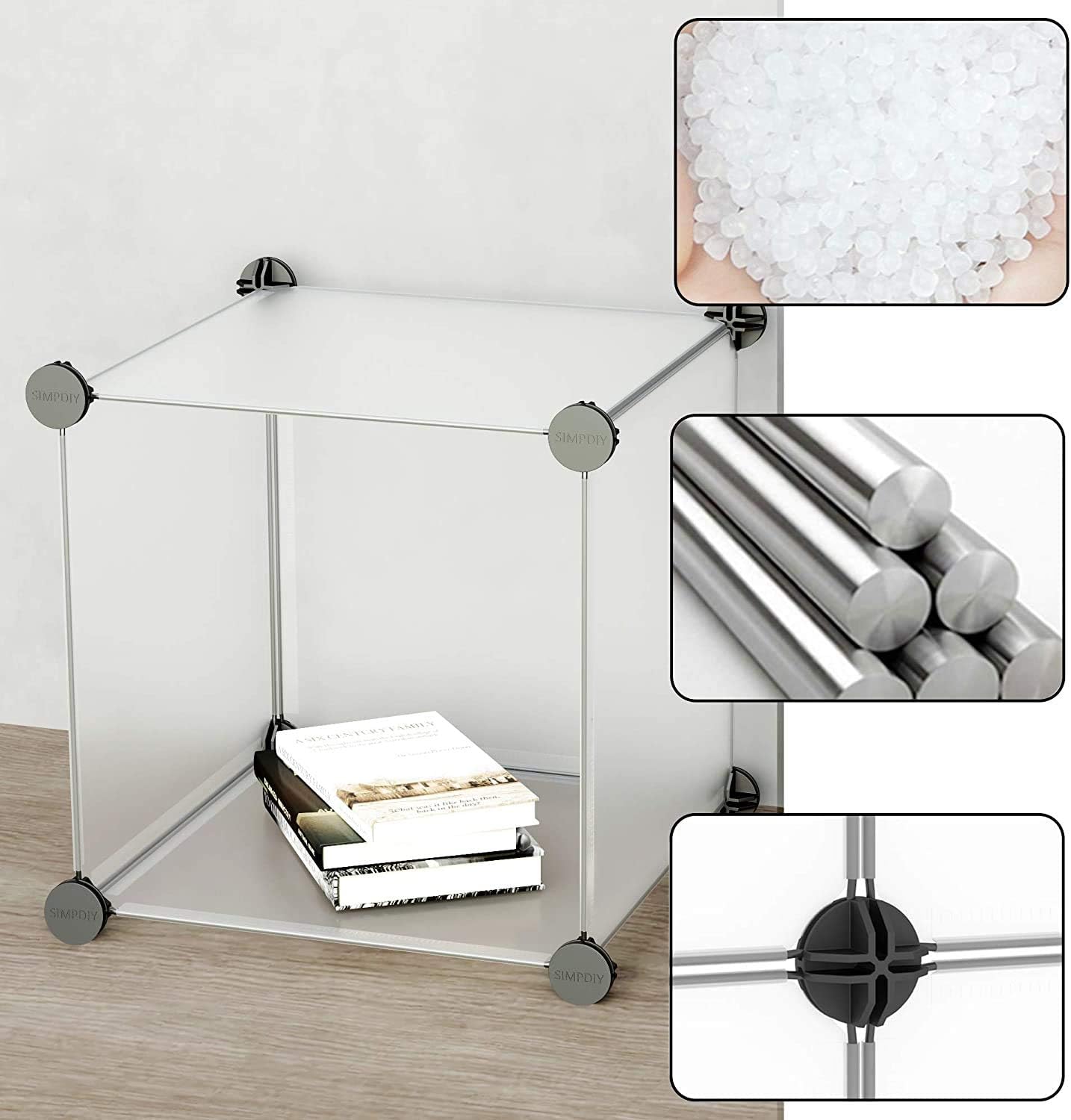 Exсluѕіvе Sресіаl HOMIDEC 20-Cube Transparent Cube Storage Organizer, Modular Storage Shelf with Hammer, Cube Storage Bin Cabinet Closet Bookshelf for Living Room, Bedroom, Office, Each Cube Size 11.8 x 11.8 inch