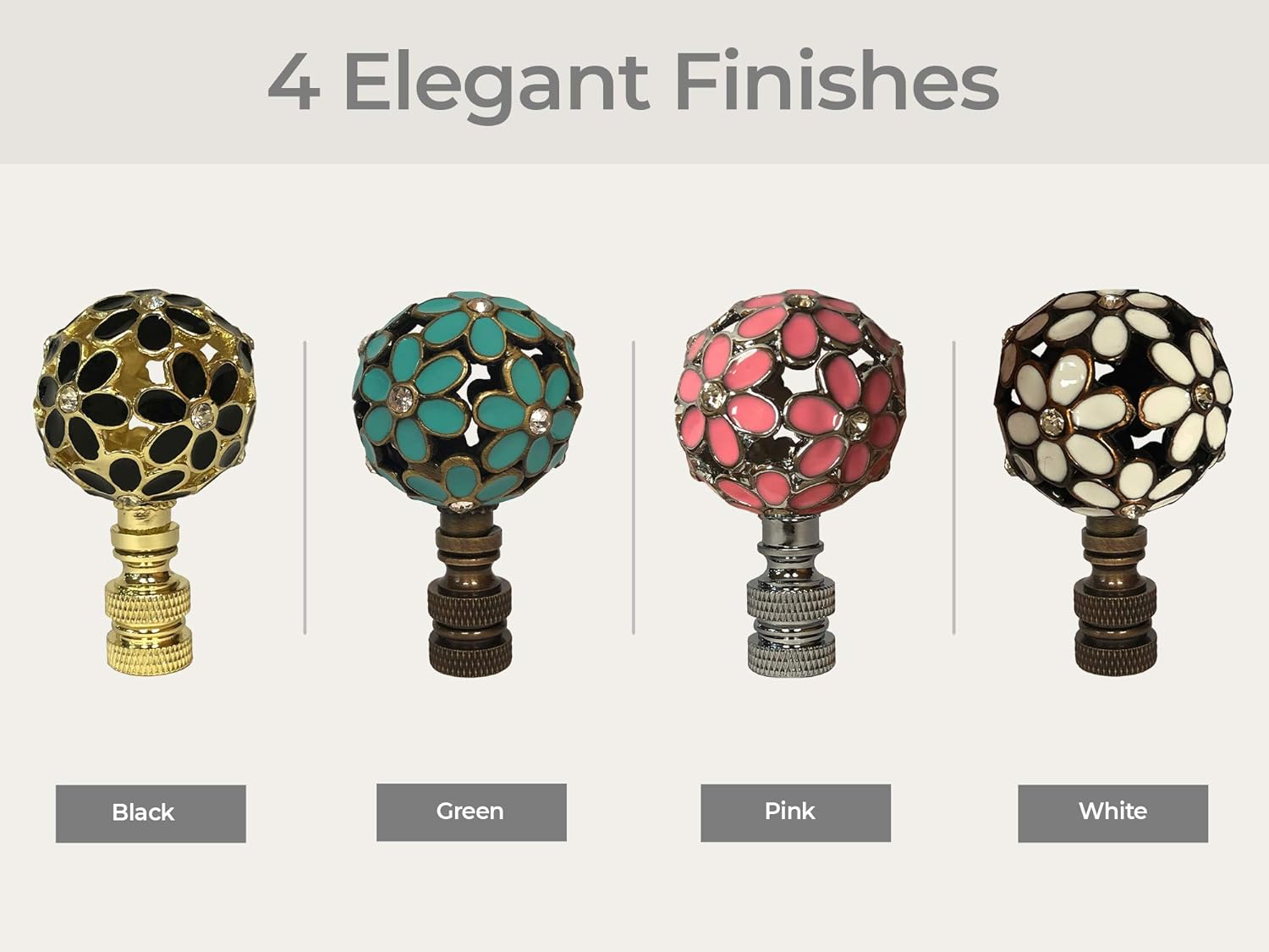 Royal Designs, Inc. Decorative Flower Ball Lamp Finial, F-5101-PNK-1, Pink