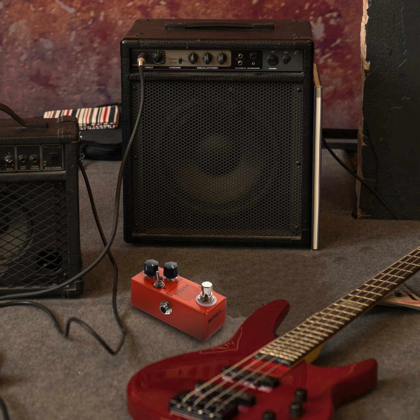 Toyvian Pedale per Effetti Chitarra Elettrica True Bypass in Metallo Arancione, Facile da Sostituire, per Effetti Multieffetto e Accessori Chitarra
