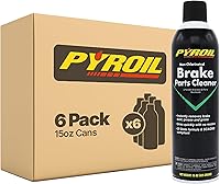 Pyroil Non-Chlorinated Brake Cleaner Spray - Fast-Drying No-Residue Degreaser for Rotors, Calipers, CV Joints, 15oz (6 Pack)