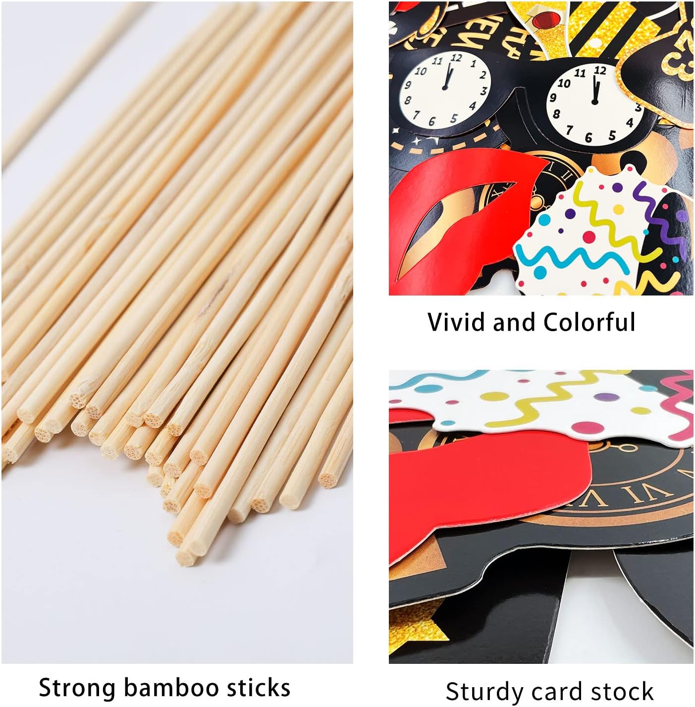 Happy New Year Photo Booth Props 28Pcs, Gold 2023 New Year Party Pose Sign, New Year Countdown Party Photo Props : Home & Kitchen