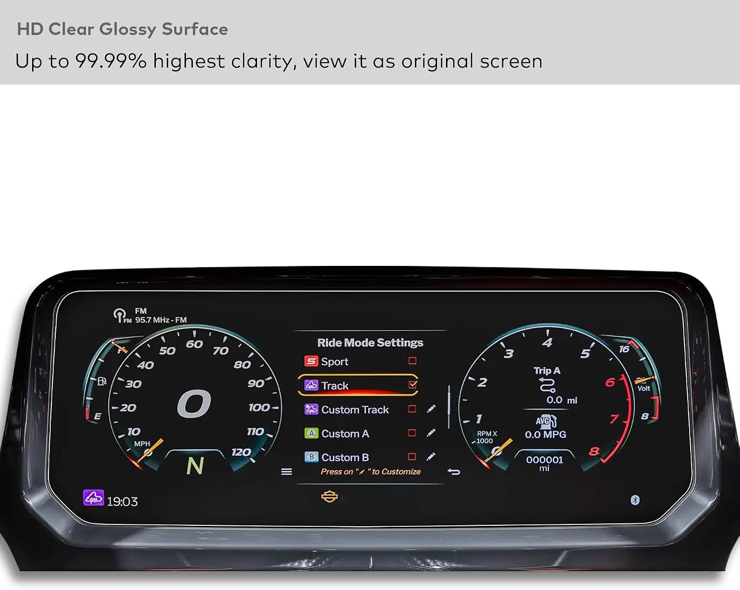 Tempered Glass Screen Protector Compatible with Harley-Davidson FLTRXSTSE Road Glide, CVO Road Glide ST/RR 2024 2025 2026 Instrument 12.3 Inch Touchscreen Anti Scratch/Fingerprint (HD Clear)