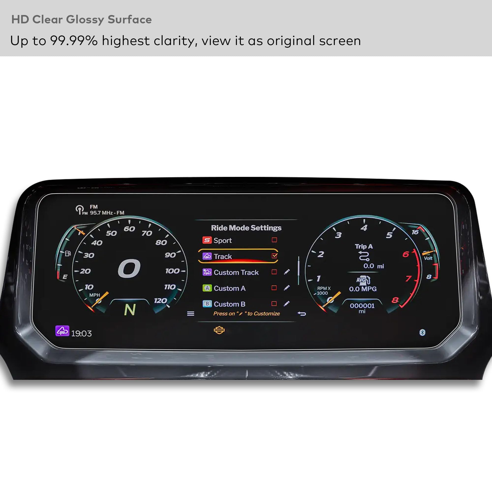 Pellicola vetro temperato per Harley Davidson FLTRXSTSE Road Glide (2024+) CVO Road Glide ST/RR (2024-2026) 12,3" touchscreen HD