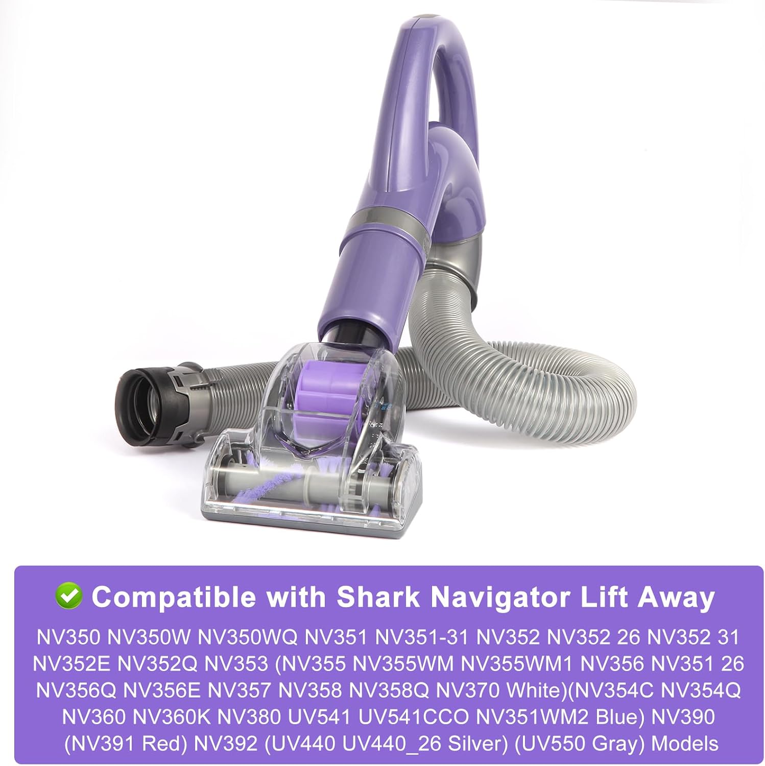 Upgraded Replacement Hose Handle Pet Hair Power Brush Tool Attachment for Shark Navigator Lift Away NV360 NV350 NV351 NV352 NV355 NV356 NV357 NV358 NV370 UV541 NV390 NV391 NV392 CU520 113FFJ Purple