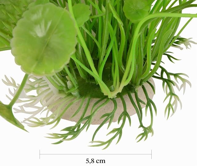 Foto 5 de 5 de VOANZO Plantas artificiales para acuario, tamaño pequeño, decoración del hogar, plástico, verde, 5 unidades