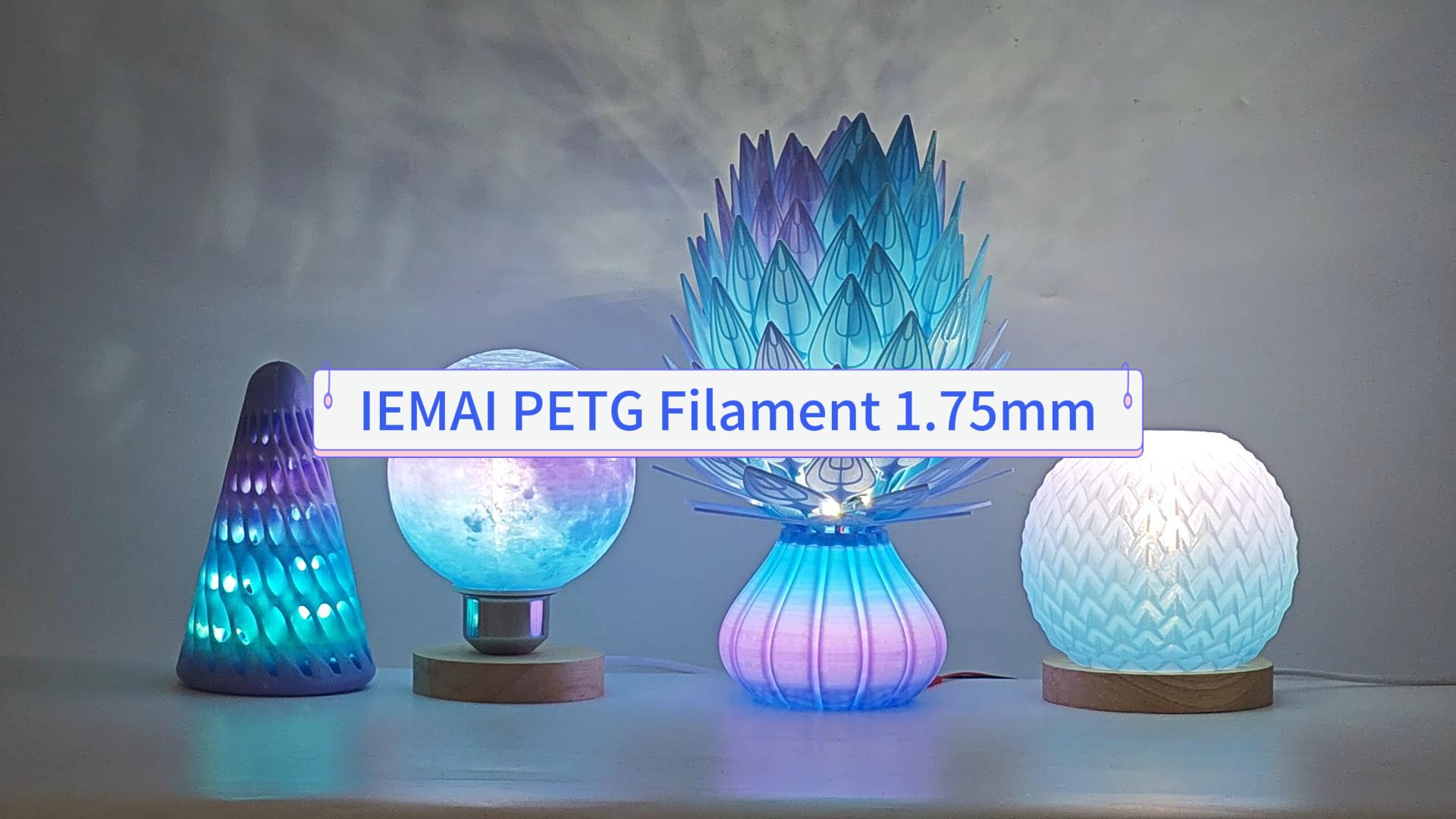 Image of IEMAI Translucent PETG Filament 1.75mm 1kg, Dual Color Gradient Blue to Green 3D Printer Filament Up to 600mm /s Rapid Printing for Lampshades Artwork & Home Decor