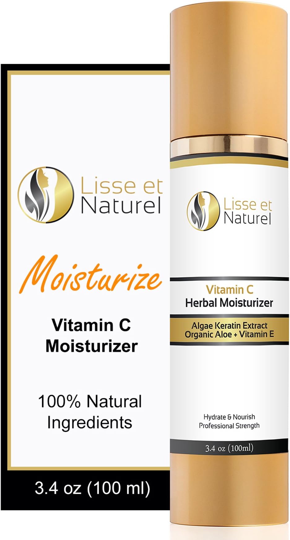 Vitamin C Facial Moisturizer - Contains Powerful Vitamin C & Algae Keratin Extract For Superior Moisturizing & Antioxidant Benefits Large 3.4 OZ Size