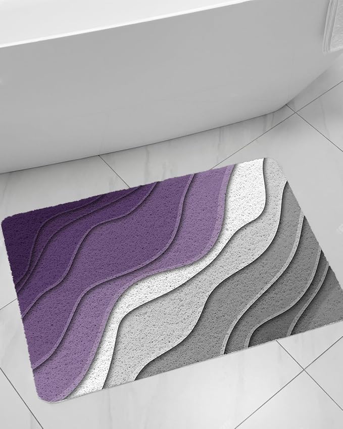 KITHOME Shower Mat Non Slip Bathtub Mat Abstract Beach