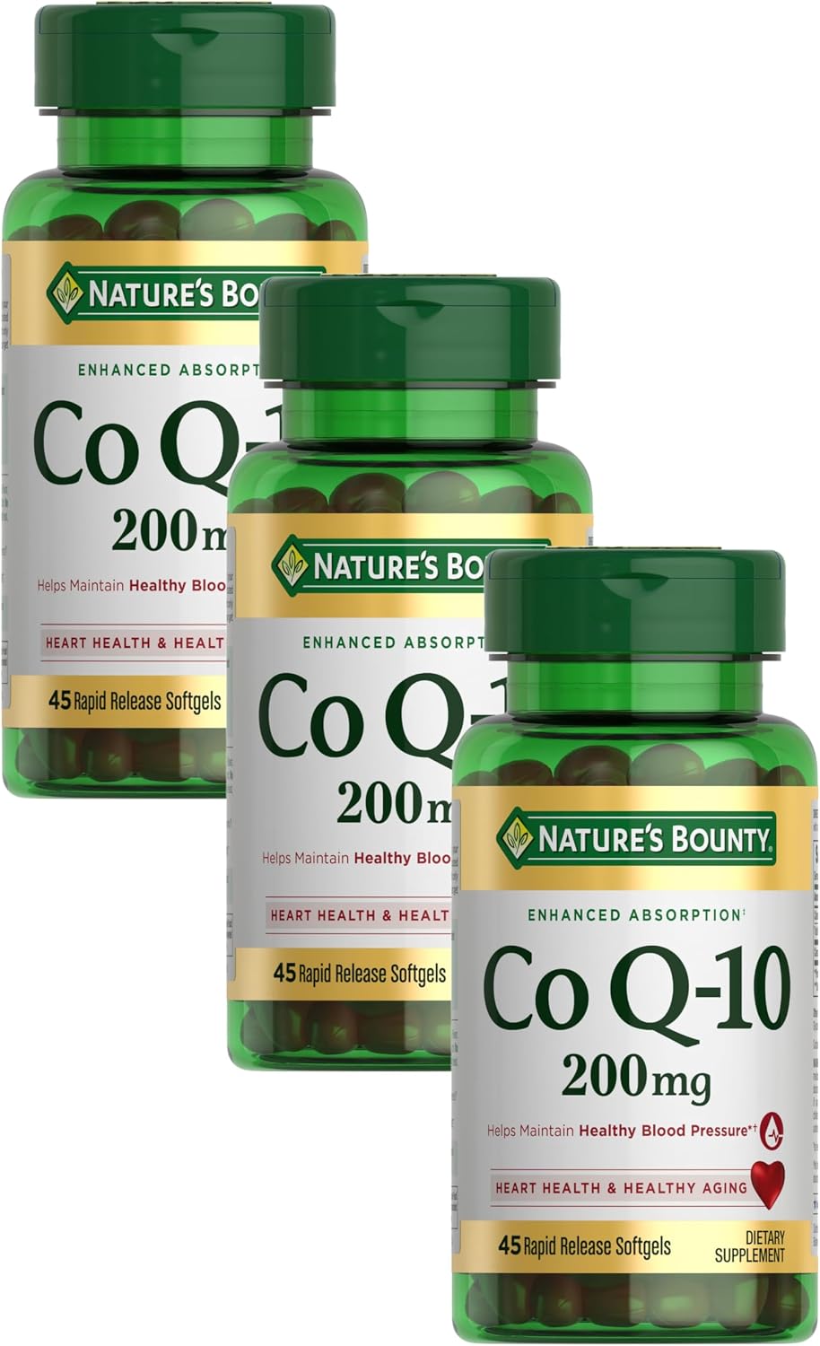 Nature's Bounty CoQ10, Heart Health and Healthy Aging, Dietary Supplement, 200mg, 45 Rapid Release Softgels