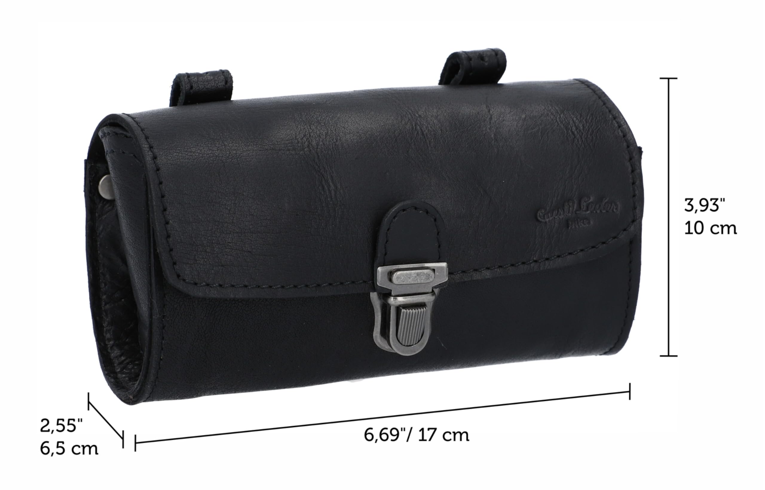 Gusti Satteltasche Leder – Wolfgang L. – Kleine Fahrradtasche Leder für Sattel, Lenker oder Gepäckträger – Praktische Retro Fahrradtasche