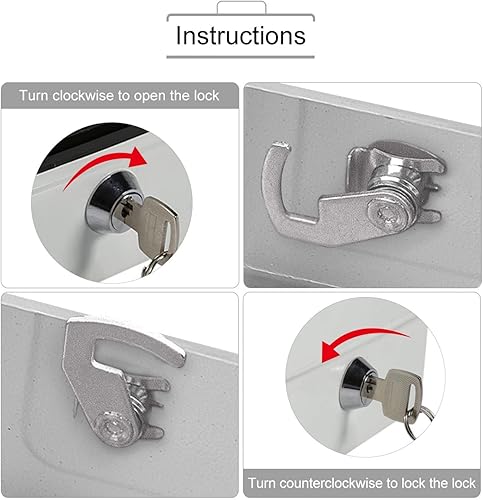 Miniatura 4 de Mini caja para el hogar, 1 unidad, portátil, de acero, con cerradura para dinero en efectivo, tipo cerradura de llave, caja de seguridad para el