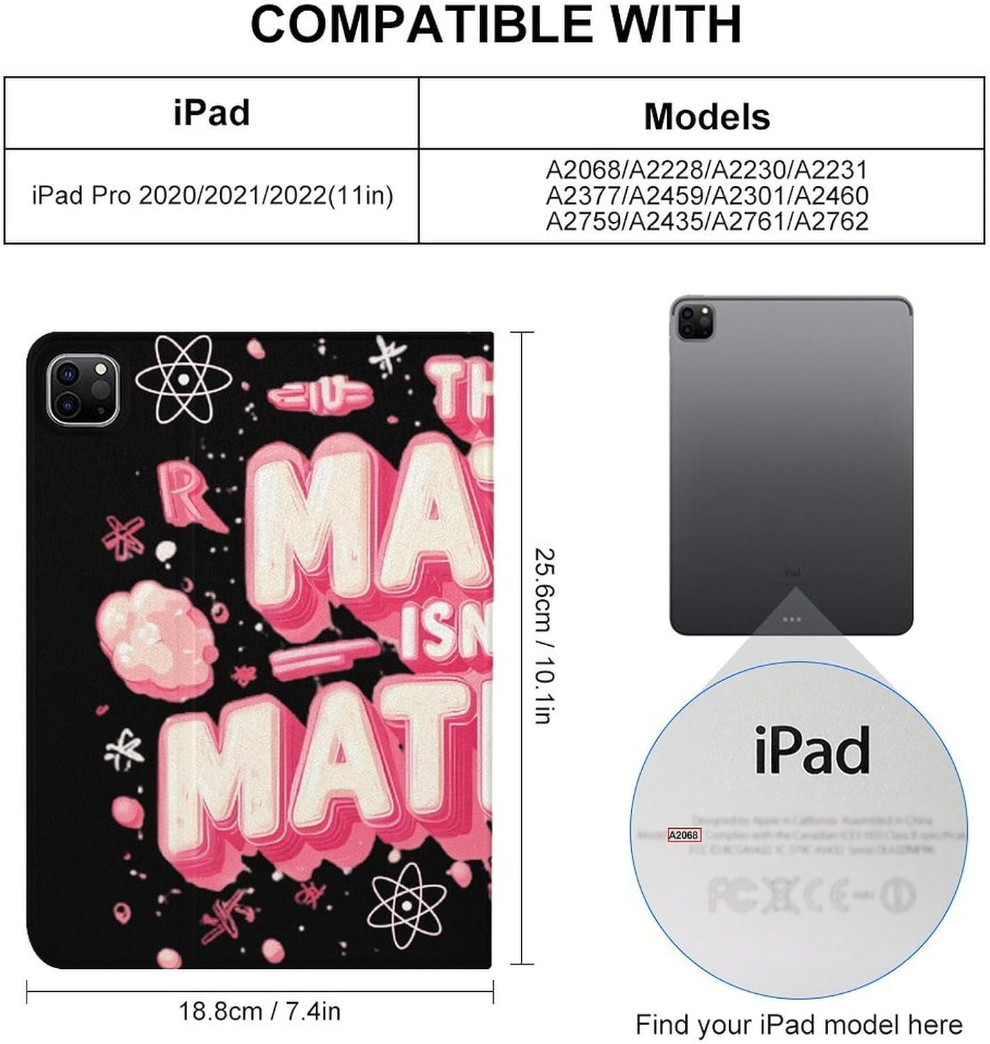 The Math Isnt Mathing Fashion Case Protective Cover Adjustable Stand Pro 20/21/22(11in)