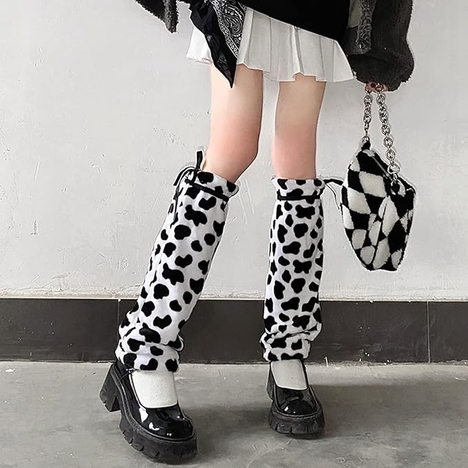 Amazon.co.jp: [RAMEMO] レッグウォーマー 牛柄 可愛い 女性用 レッグ 