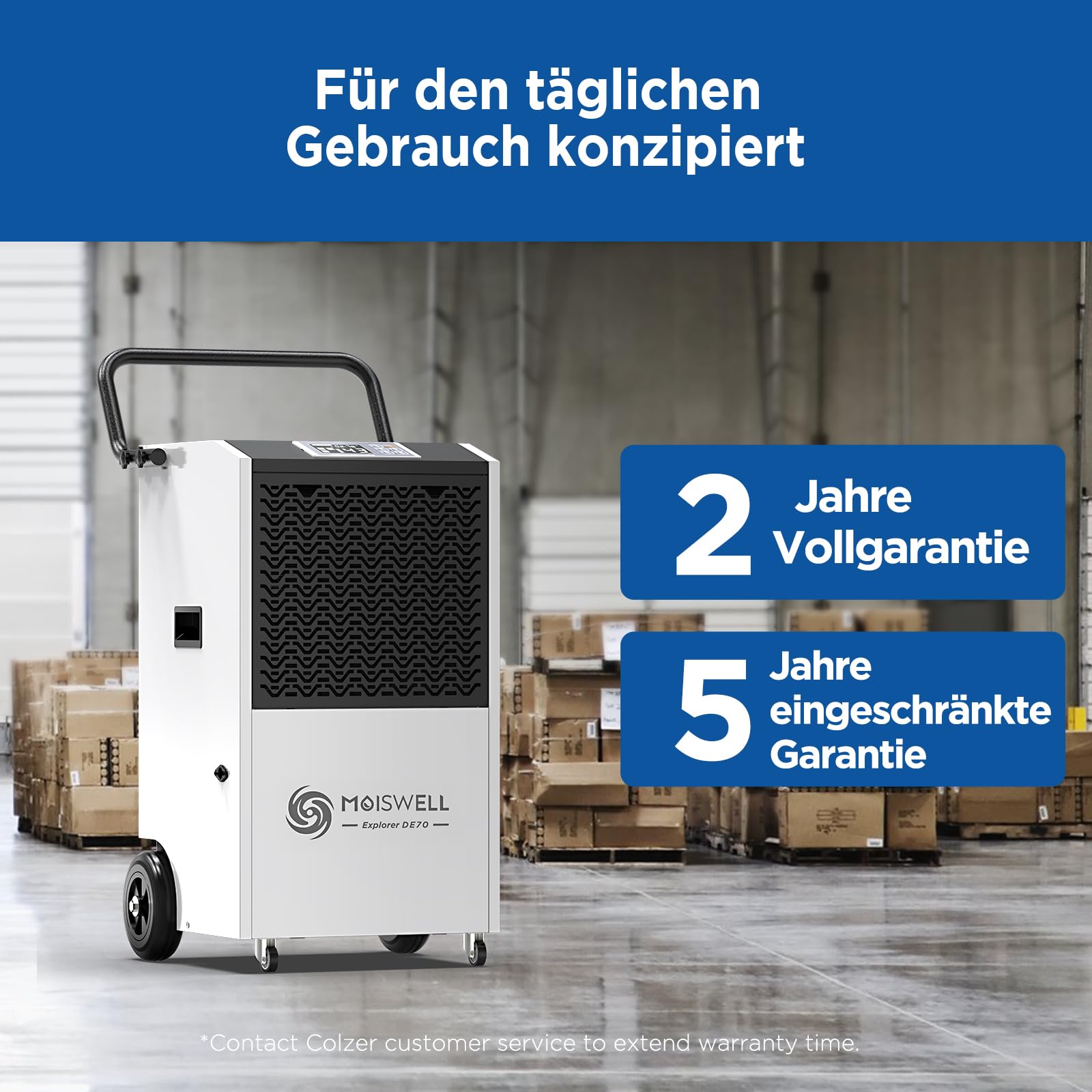 80 L Gewerblicher Luftentfeuchter mit Pumpe Bautrockner für Keller, Baustellen & Industrie – Mobiler, Robuster Entfeuchter für Räume bis 350 m³
