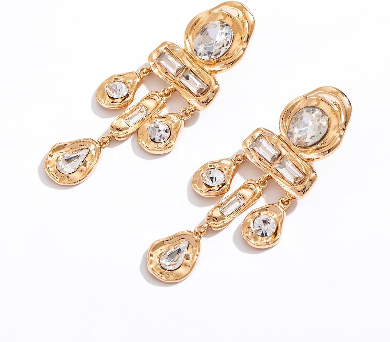 Statement Gold-Tone Crystal Drop Dangle Earrings,Party Prom Jewelry,Great Gift for women - Image 8