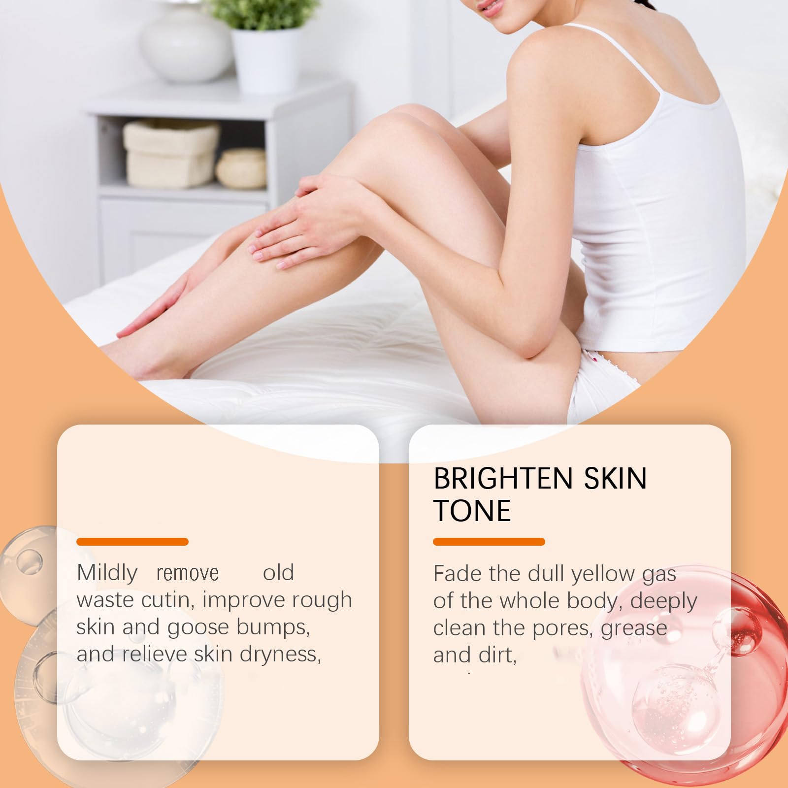 Żel pod prysznic peeling do ciała z kurkumą i witaminą C, peeling do ciała i nawilżający dla gładkiej skóry, matujący peeling do skóry o nieregularnej teksturze (6 szt.)