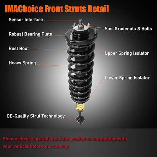 Miniatura 6 de IMAChoice 48510-69195 48510-69415 Puntales de amortiguador delantero para Toyot-a Land Cruiser Prado 120 2002-2009, Lexus GX470 4.7L 2003-2009 Parte