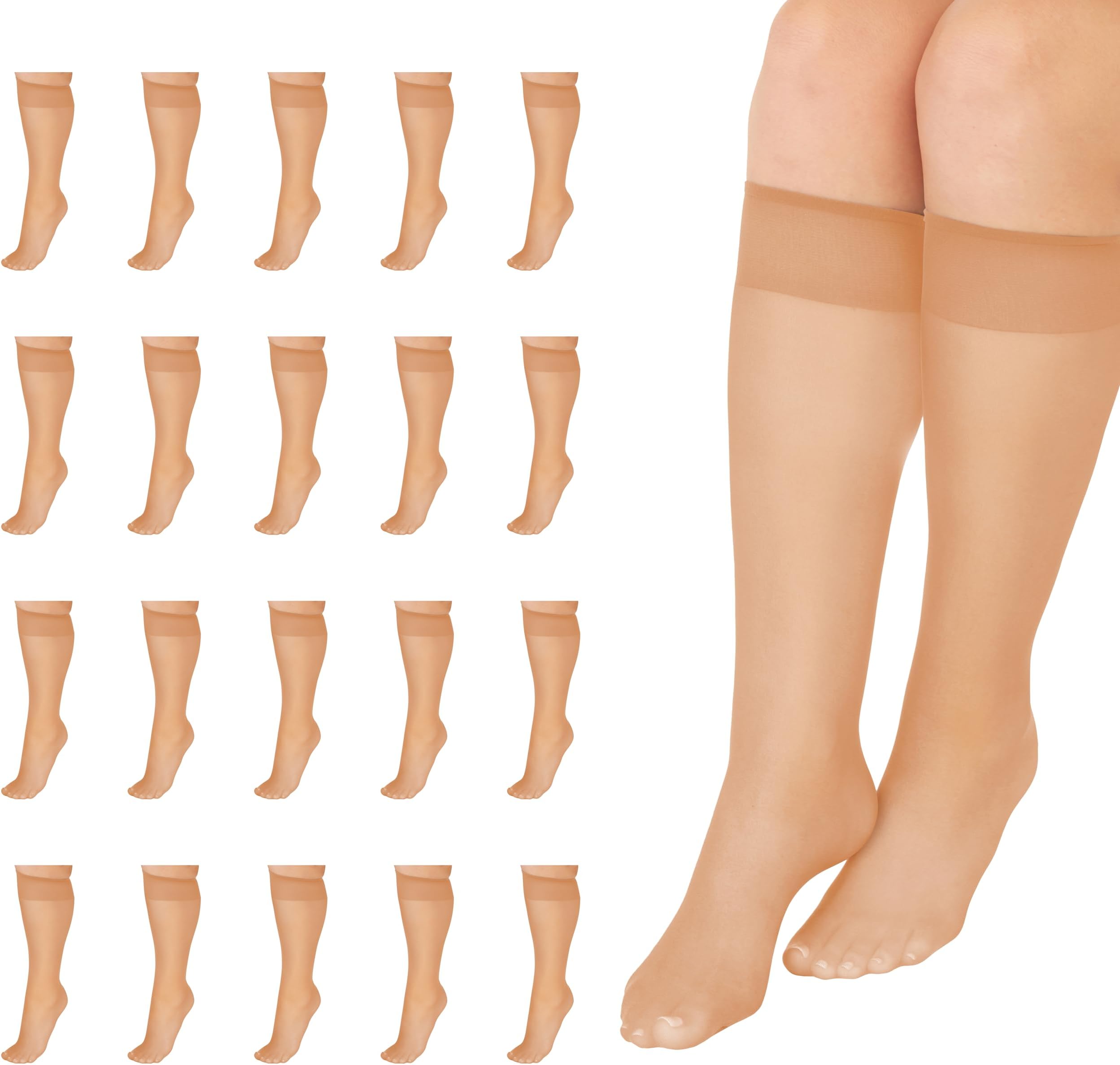 Everyday Knee-Highs, Sheer Toe, 100% Nylon, One Size, Plus Size