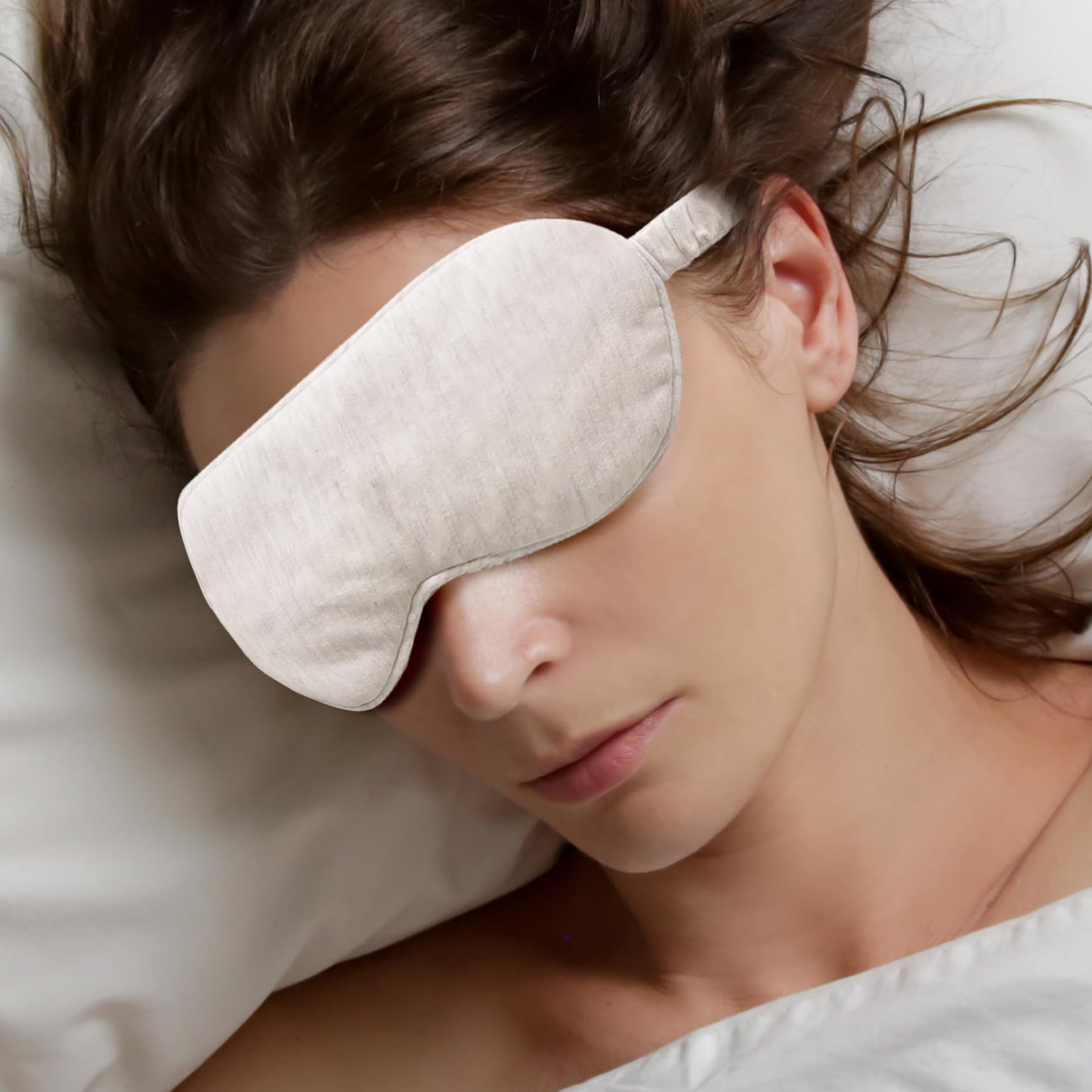 Mascherina per Dormire, Maschere per Occhi per Dormire, Mascherina per in Cotone Organico Beige Leggera e Confortevole Occhi Elastici per Notturno, Viaggiare Adatta per Uomini Donne