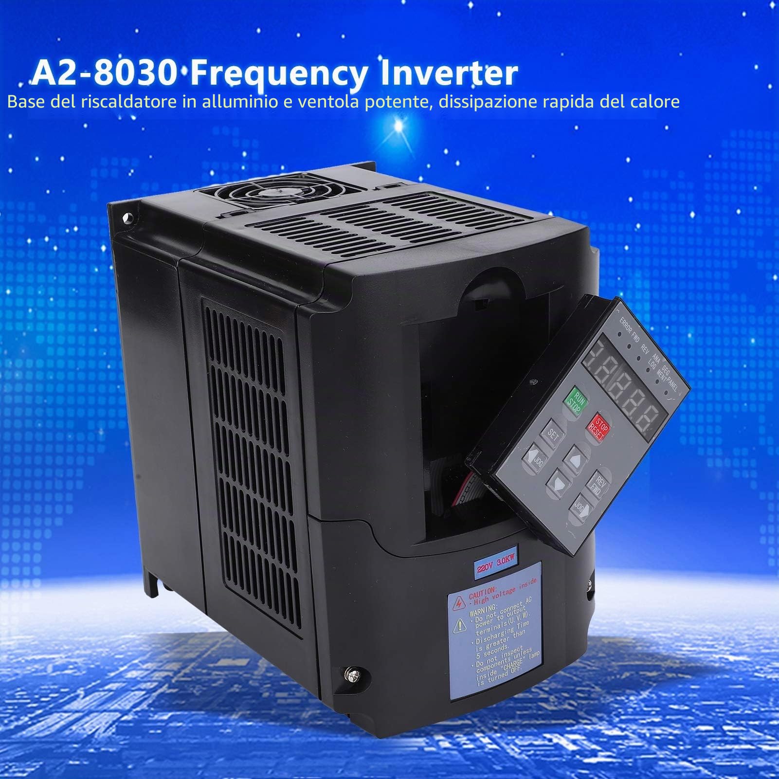 A2-8030 Inverter variabile 3KW da ingresso monofase o trifase a trifase per uso industriale, inverter da AC180-250V a 220V per controllo velocità motore