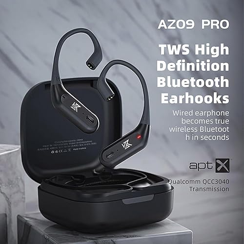 Miniatura 2 de KZ AZ09 PRO Bluetooth 5.2 módulo IEM adaptador Bluetooth impermeable gancho para la oreja batería extra larga vida cable Bluetooth para KZ ZS10