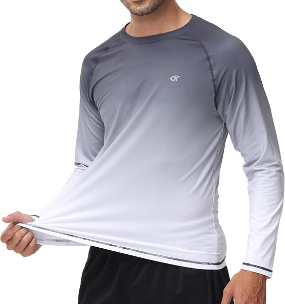 [Hyzhwl] ラッシュガード メンズ 長袖 水着 tシャツ UPF50+ 接触冷感 uvカット紫外線対策 水陸両用 速乾 通気 スポーツ 海水浴 サーフィン服 日焼け予防 - 4
